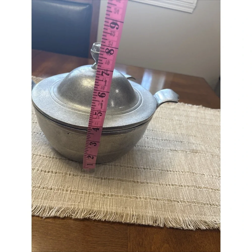Vintage Carson Freeport Pewter Soup Tureen with Ladle 2 Quart